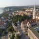 A gorgeous aerial photo of the Matthias church situated in the Castle district of the Buda side of the river Danube