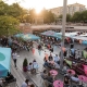 Picture of the open air part of the popular Akvárium club on the Elisabeth square in Pest