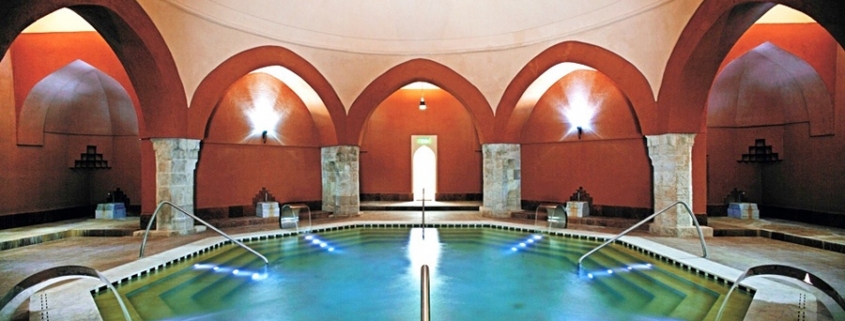 Inside of one of the Turkish thermal baths of Budapest