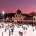 Evening photo of the biggest open air ice-skating rink of Europe, situated in the City park next to the Heroes' square in Budapest
