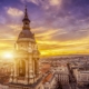 Here is a picture at sunset taken from the top of Saint Stephen's Basilica overlooking Pest and Buda