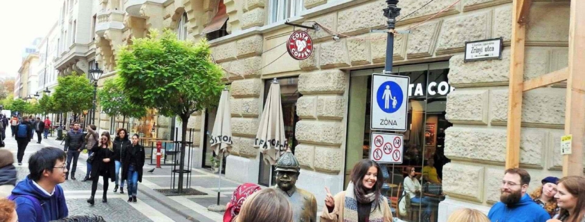 One of the pedestrian streets of Budapest that we walk on during our Free Budapest Tour