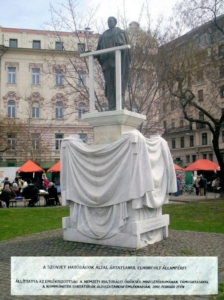 The statue of Béla Kovács, a Hungarian politician that fell victim of the Communist dictatorship