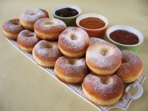 A few pieces of farsangi fánk (doughnut) a deep-fried yeast cake eaten at carneval season in Hungary