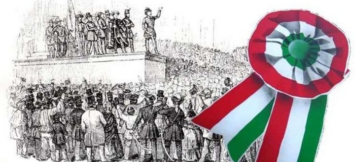 The Revolution of 1848-49 in Hungary and a "kokárda" with the Hungarian national colors