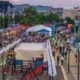 Picture of the colorful Westend Rooftop Garden, home for events during the whole year