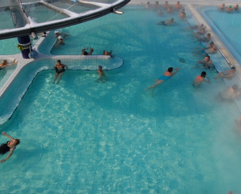 Budapest baths with kids